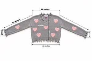 SWEATER WITH PINK HEART PATCHES &amp; DISTRESSED