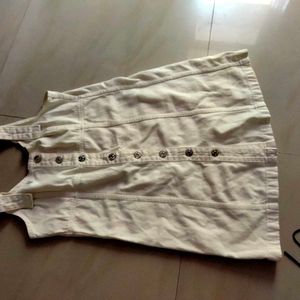 Cream Button-Front Dress