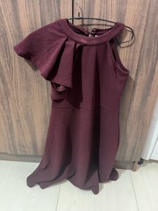 Burgundy Fit &amp; Flare Dress