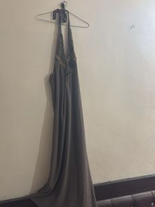 Price Drop pretty halter grey colour dress