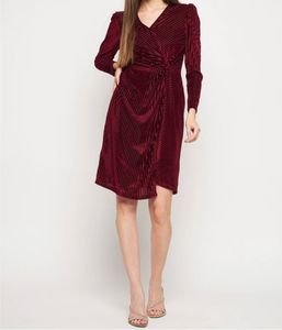 Burgundy Velvet Dress