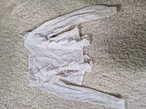 zara Elegant White Lace Top