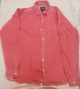 Men's Coral Button-Down Shirt