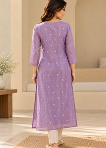 Elegant Lavender Kurta with Embellishments
