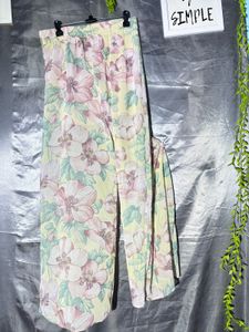 ZARA Floral Wide Leg Pants