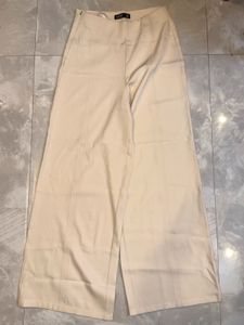Cream Wide Leg Trousers