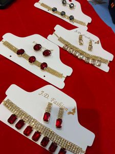 J.D. Fashion Necklace & Earring 1 Sets assorted