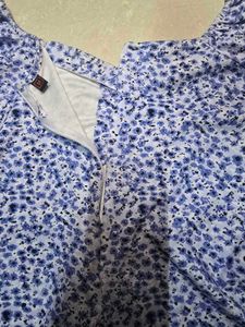 Trendy Lavender Floral Ruched Mini Dress with Puff