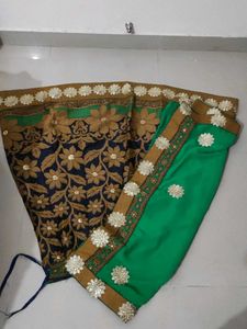 Embroidered Saree with Floral Border