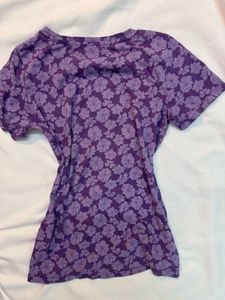 Purple Floral Print Top