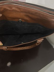 Stylish Brown Faux Leather Briefcase