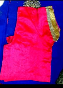 Synthetic Saree With Blouse