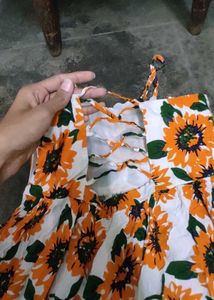 Cute Sunflower Print Summer Dress