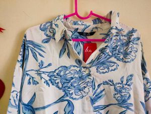 Floral Print High Low Boxy Shirt