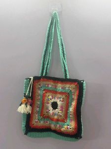Handmade Crochet Granny Square Tote Bag