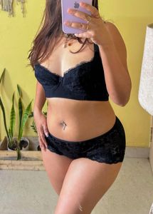 Used Black Lace Lingerie Set
