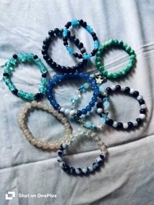 Set of 9 Beaded Bracelets stack