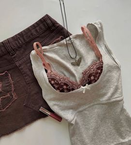brown lacy bra
