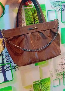 Stylish Brown velvet Chain Handbag