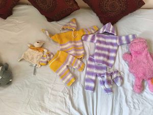 Combo Of Beautiful Cute Set With Teddy Hankey