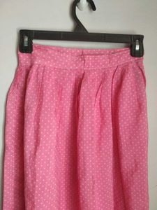Pink Polka Dot Midi Skirt
