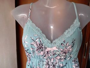 Light Sky Blue Floral Cotton Dress