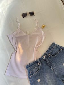 H&M Combo Of 2 Spaghetti Tops (black & White)