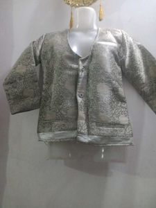 Patterned Blazer with Trim