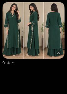 combo of two kurti one green emobroided with pockt