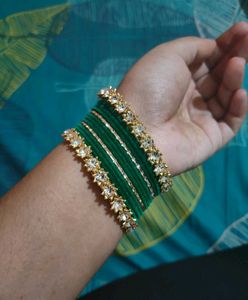 Green Kundan Bangles(pack of 26)