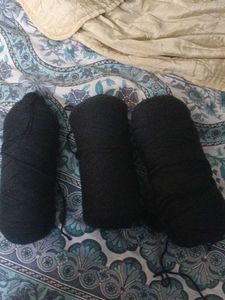 Black Yarn Bundle 300g for crochet