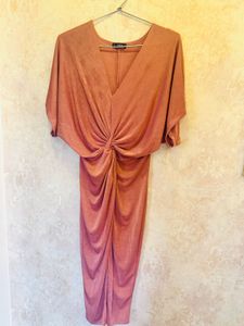 Knot Front Midi Dress-Cash Only