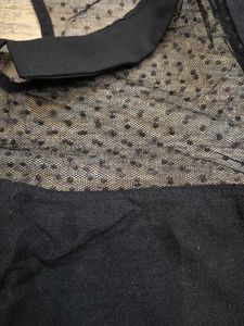 Chic Black Mesh Yoke Top