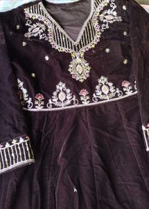Elegant Velvet Kurta Set with Dupatta