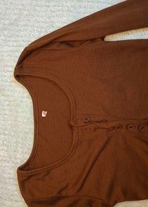 Ribbed Long Sleeve Henley Top