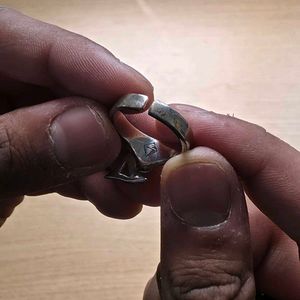 Real Silver Unique Geometric Design Ring