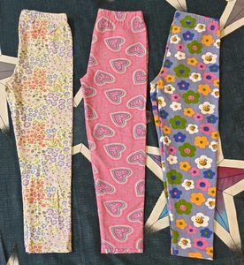 (3 Pairs) Cute Printed Leggings Set