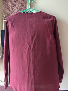 Maroon Button-Up Blouse