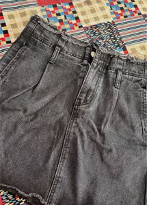 Grey Denim Skirt