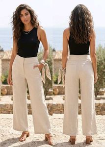 🎀⚜️H&M_Premium Viscose-Linen Trousers⚜️🎀