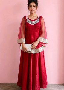 Indo Western Gown dress with detachable pochu