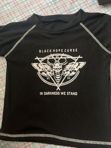Gothic "Black Hope Curse" Graphic T-Shirt