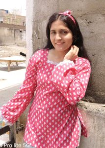 Pink Printed Kurta with Lace Details