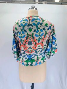 Floral Print Tie-Front Blouse