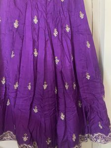 Vibrant Purple Embroidered Ethnic Skirt