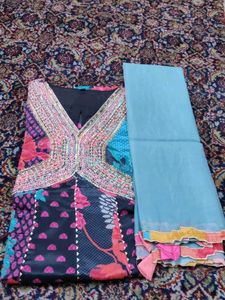 Vibrant Festive Gown with Dupatta