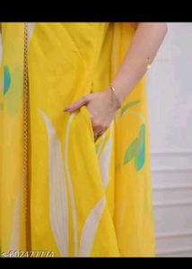 Vibrant Yellow Floral Kurta Set