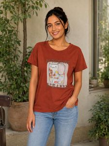 Unisex Rust Brown Graphic T-shirt
