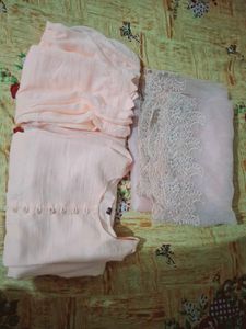 Peach Kurta Set with Dupatta