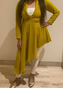 Stylish Yellow Asymmetrical Kurta